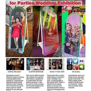 ROOMEDAL Magic Mirror Photo Booth for Camera, with 32in Touch All-in-one, Selfie Camera Photo Booth Selfie Station, Flight Case,for Parties,Wedding,Exhibition