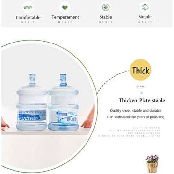 PAMBOO End Table Small Table Marble Pattern Wooden Double Sofa Side Table Coffee Table Suitable for Living Room Office (Circle, White)