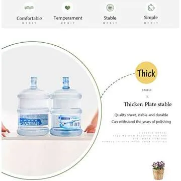 PAMBOO End Table Small Table Marble Pattern Wooden Double Sofa Side Table Coffee Table Suitable for Living Room Office (Circle, White)