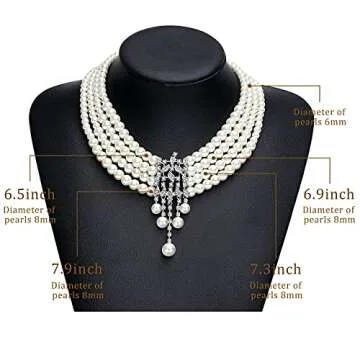 Elegant BABEYOND 1920s Gatsby Pearl Necklace Set