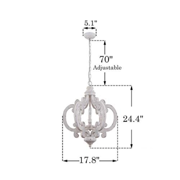 FebFurniture 6-Light Cottage Chandelier for Elegant Spaces