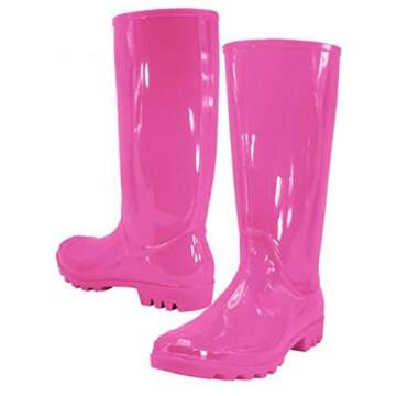 Easy USA Women Rain Boots Stylish Waterproof Rubber Boots for Ladies Pink 7