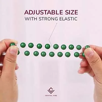 Crystal Vibe Green Jade Bracelet - Healing Crystal Wealth Bracelet - Jade Bracelet for Women Men - Bring Good Luck Prosperity and Emotional Balance - Adjustable Size