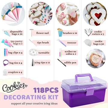 Complete Cookie Decorating Kit for All Ages - 118 pcs