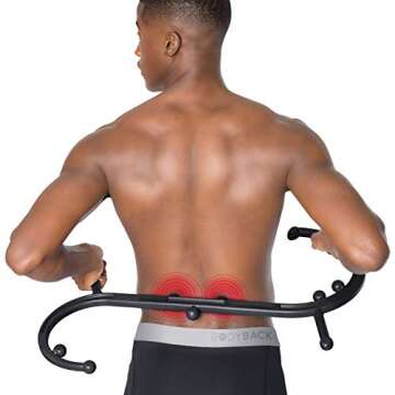 Body Back Buddy - USA Made - Massage Stick & Buddy Classic Bundle, Trigger Point Massage Tools, Neck and Back Massagers, Massage Cane, Muscle Knot Remover (Black)