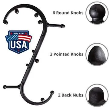 Body Back Buddy - USA Made - Massage Stick & Buddy Classic Bundle, Trigger Point Massage Tools, Neck and Back Massagers, Massage Cane, Muscle Knot Remover (Black)