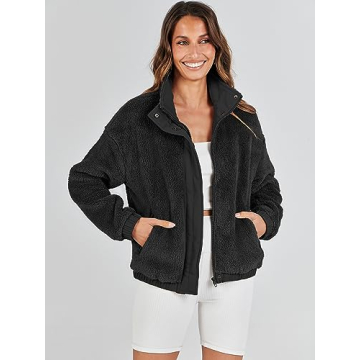 ANRABESS Women's Soft Sherpa Fleece Jacket Winter Coat