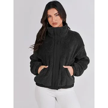 ANRABESS Women's Soft Sherpa Fleece Jacket Winter Coat