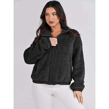 ANRABESS Women's Soft Sherpa Fleece Jacket Winter Coat