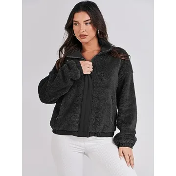 ANRABESS Women's Soft Sherpa Fleece Jacket Winter Coat