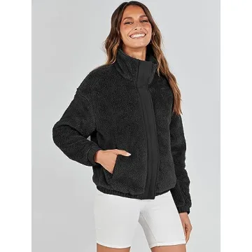 ANRABESS Women's Soft Sherpa Fleece Jacket Winter Coat
