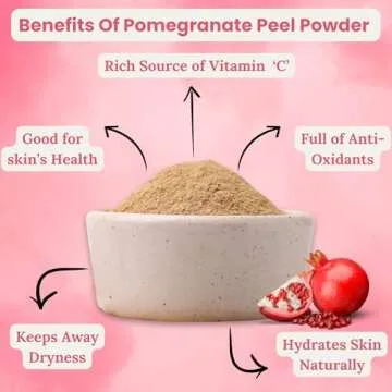 Herbs Botanica Pomegranate Peel Powder 100% Pure & Natural Pomegranate Powder for Herbal Tea, Skincare & DIY Beauty Finely Ground, Additive-Free, Resealable Pack 5.3 oz