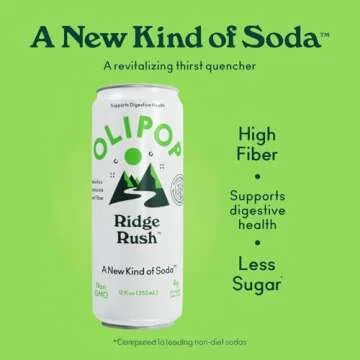 OLIPOP Ridge Rush Sparkling Prebiotic Soda Pack of 12