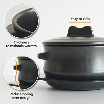 Korean Stone Bowl Set with Lid & Platter