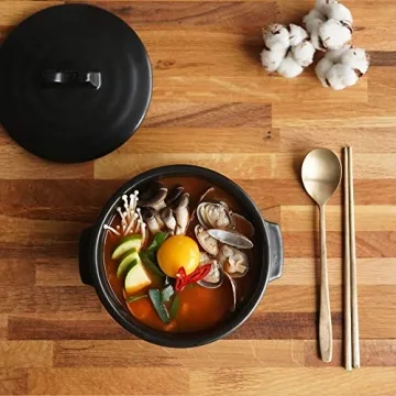 Korean Stone Bowl Set with Lid & Platter