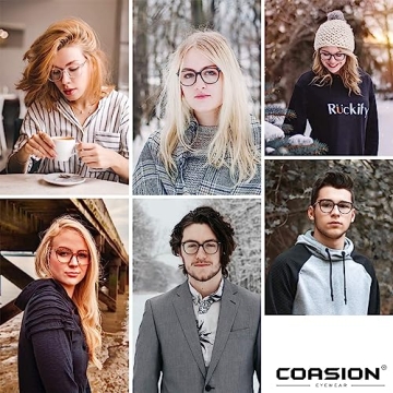 Stylish COASION Vintage Round Non-Prescription Glasses