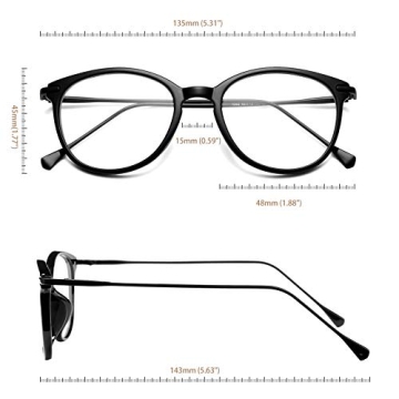 Stylish COASION Vintage Round Non-Prescription Glasses