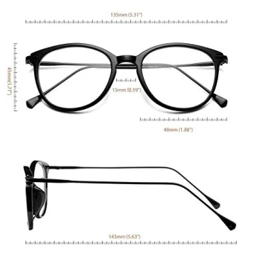 Stylish COASION Vintage Round Non-Prescription Glasses