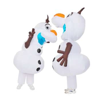 Longteng Olaf Costume Adult Inflatable Costume Men Fancy Dress Halloween Blow Up Suit Cosplay Party