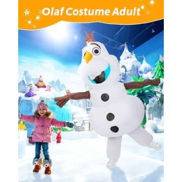 Longteng Olaf Costume Adult Inflatable Costume Men Fancy Dress Halloween Blow Up Suit Cosplay Party