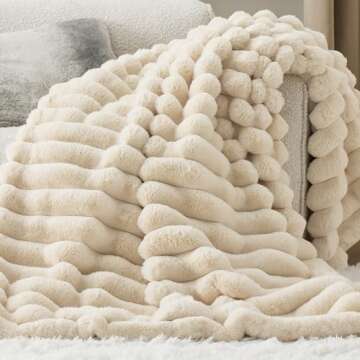 Bedsure Faux Fur Blanket - Soft & Fluffy, Fuzzy, Cozy, Plush Throw Blanket for Couch, Sofa and Bed, ...