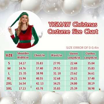 YIGMAW Elf Costume Women Adult JovieElf Halloween Christmas Outfits for Women Cosplay with Brooch Socks (S)