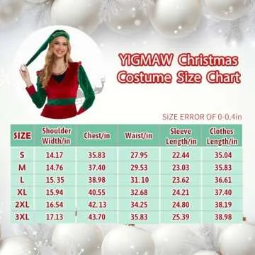 YIGMAW Elf Costume Women Adult JovieElf Halloween Christmas Outfits for Women Cosplay with Brooch Socks (S)