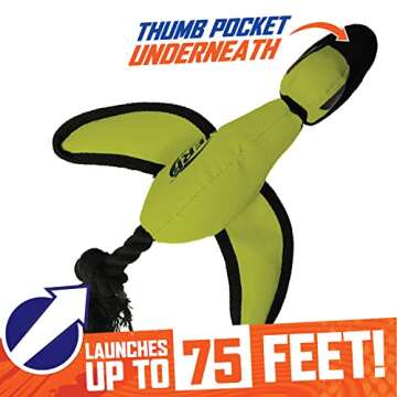 Nerf Dog Large Nylon Launching Duck, Green