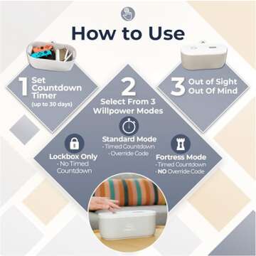 Mindsight Timed Lock Box | Unplug from Phones, Video Games, Social Media, Snacks & Cravings | 3 Modes based on Willpower | Easy to Use | Out of Sight ~ Out of Mind | Boost Your Mental Wellness