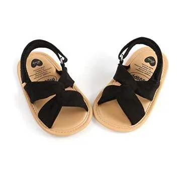 Ohwawadi Baby Girl Sandals Soft Summer Baby Girls Wedding Dress Flats Shoes Infant Newborn Crib Shoes First Walkers Prewalkers