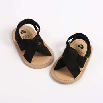 Ohwawadi Baby Girl Sandals Soft Summer Baby Girls Wedding Dress Flats Shoes Infant Newborn Crib Shoes First Walkers Prewalkers