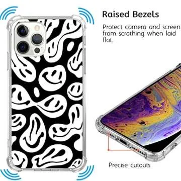 Fisgerod Black and White Smile Face iPhone Case for iphone 11 Pro, Trippy Aesthetic Melting Case for Girls Boys Women Men, Unique Trendy TPU Bumper Cover Case for iphone 11 Pro