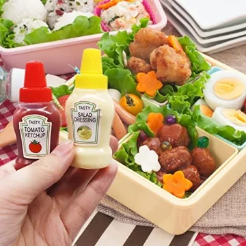 Niurewan Mini Ketchup Bottles - 8 Pcs Portable Condiment Containers