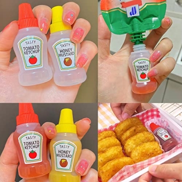 Niurewan Mini Ketchup Bottles - 8 Pcs Portable Condiment Containers