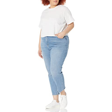 The Drop Women's Sydney Cropped Crew Neck Tee in White