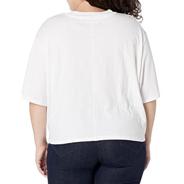 The Drop Women's Sydney Cropped Crew Neck Tee in White
