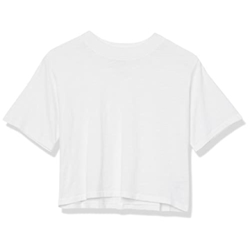 The Drop Women's Sydney Cropped Crew Neck Tee in White