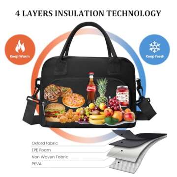 MEXS Insulated Lunch Bag for Women Men Large Reusable Lunch Box Adult Leakproof Portable Cooler Tote Bags for Work Picnic