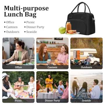 MEXS Insulated Lunch Bag for Women Men Large Reusable Lunch Box Adult Leakproof Portable Cooler Tote Bags for Work Picnic