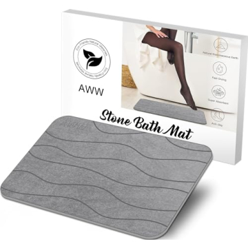 AWW Stone Bath Mat - Eco-Friendly, Super Absorbent & Stylish 23.62x15.47