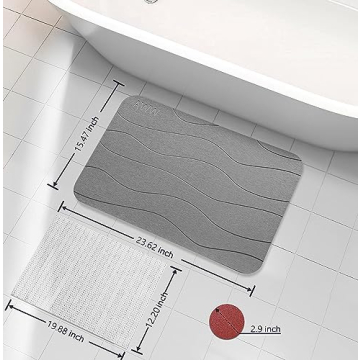 AWW Stone Bath Mat - Non-Slip Quick Drying & Stylish