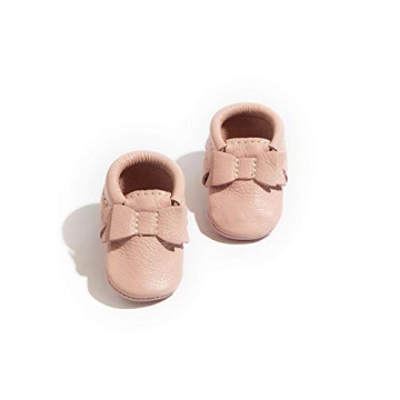 Freshly Picked Blush Bow Mocc: Premium Leather Baby Shoes for Stylish First Steps