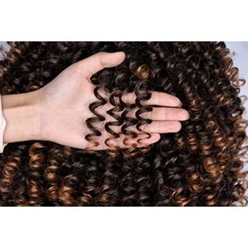 ANNIVIA Short Curly Wig for Black Women with Bangs Big Bouncy Fluffy Kinky Curly Wig Heat Resist Soft Synthetic 2Tone Ombre Darkest Brown Short Curly Afro Wig