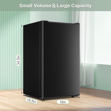 Maine Mini Upright freezer, 3.6 Cubic Feet, Single Door Compact Freezer with Reversible Stainless Steel Door, 3-Speed Temperature Adjustment Small freezer for Home/Dorms