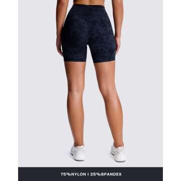 Aoxjox Metamorph Workout Biker Shorts for Women Tummy Control High Waisted Athletic Gym Running Deep V Yoga Short 6" (Cloud Black, Medium)