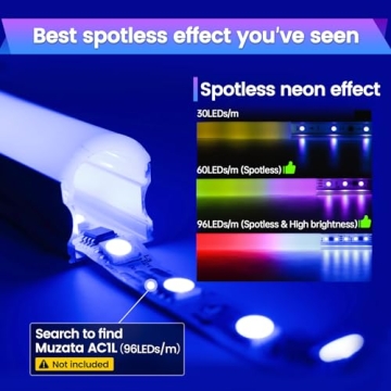 Muzata 6Pack U108 3.3FT LED Strip Channel for Spotless Lighting