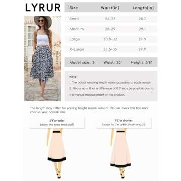 Lyrur Floral Skirt with Pockets - Women's Summer Midi Skirt