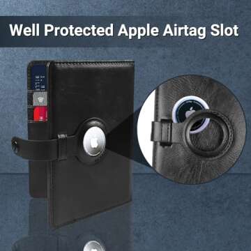 elzama Airtag Passport Holder for Men with RFID Blocking