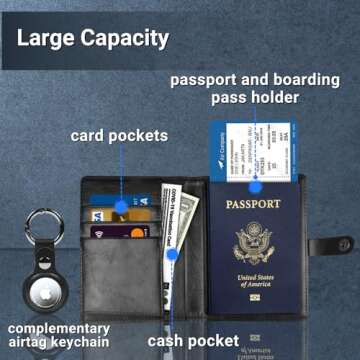 elzama Airtag Passport Holder for Men with RFID Blocking
