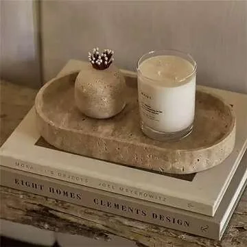 Travertine Toothpick Holder, Match Holder, Decorative Natural Stone Home Decor